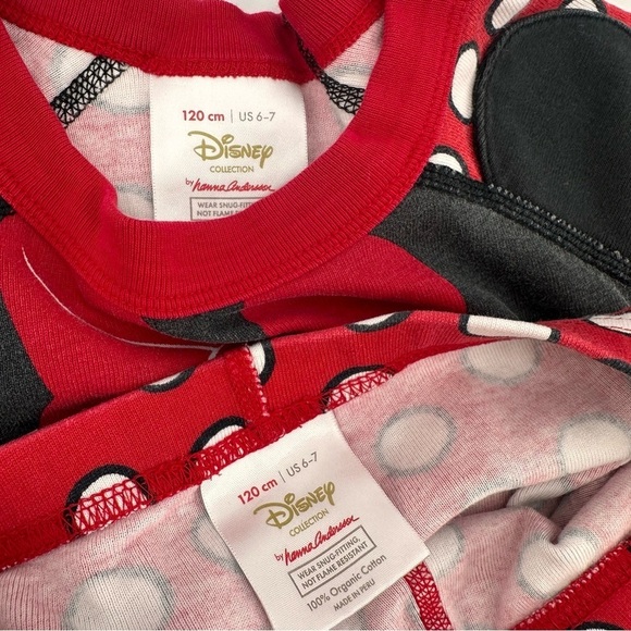 Hanna Andersson Disney Minnie Mouse Pajama Set Size 6 7 120 FLAWS - Picture 3 of 4